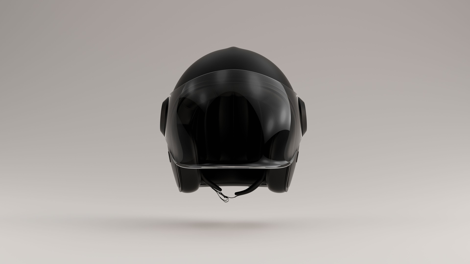 Black Motorcycle Helmet Full Faced Visor